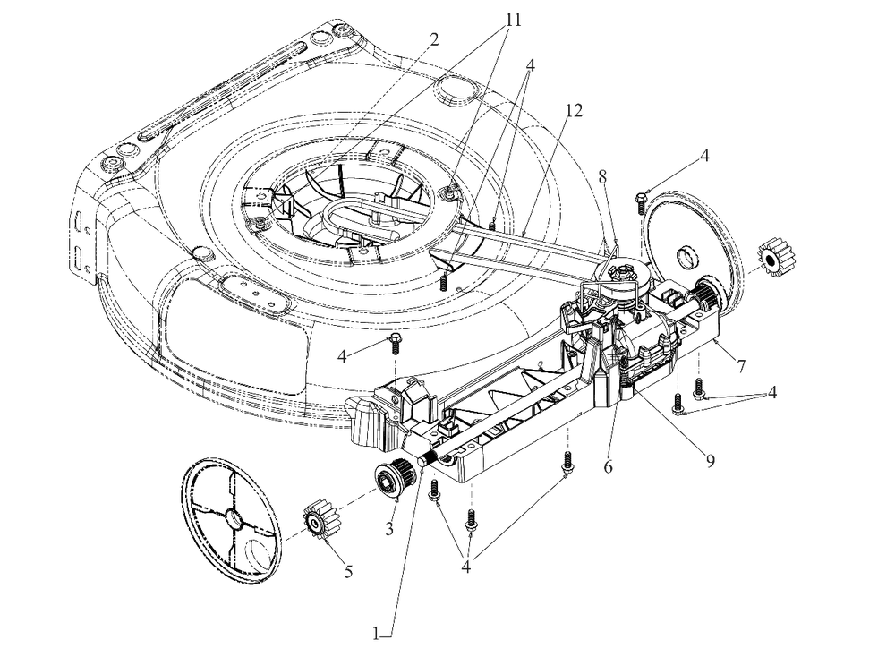 Drive Diagram and Parts List for 12AVB2M5345 2019 Yard Machines Lawn Mower